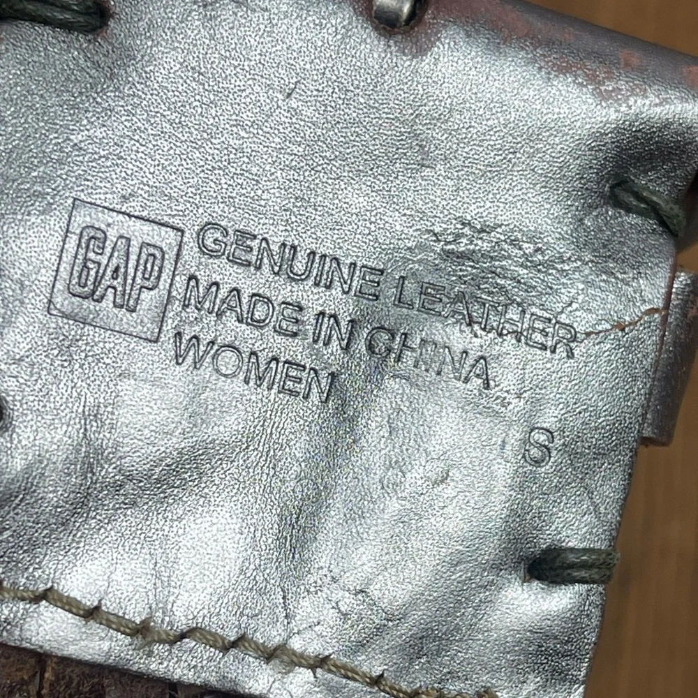 Gap metallic pewter braided leather belt size small
